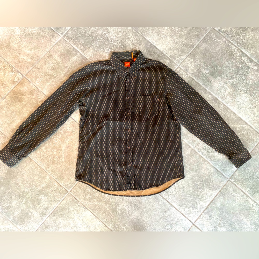 Boss men’s collar patterned shirt Large